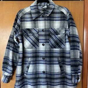 H&M Plaid Oversized Shirt Jacket